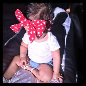 Red Polka Dot Baby Head Band